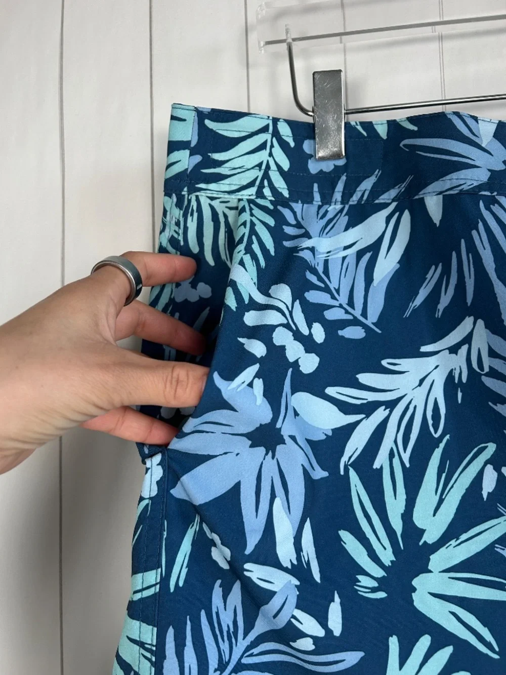 Ripskirt size XL wrap skirt length 2 Botanical blues tropical short pockets NEW - Picture 3 of 9